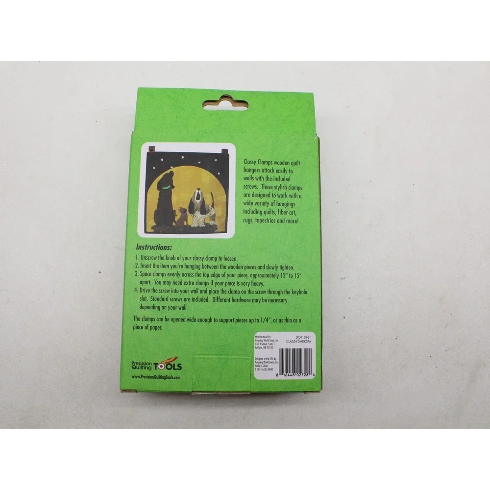 Precision Quilting Tools Classy‎ Clamps Wooden Quilt Wall Hangers Small, Dark
